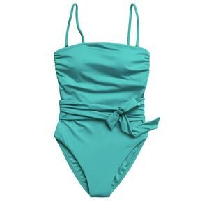 Vitamin A small Marylyn One Piece swim bathing suit turquoise ocean teal cheeky
